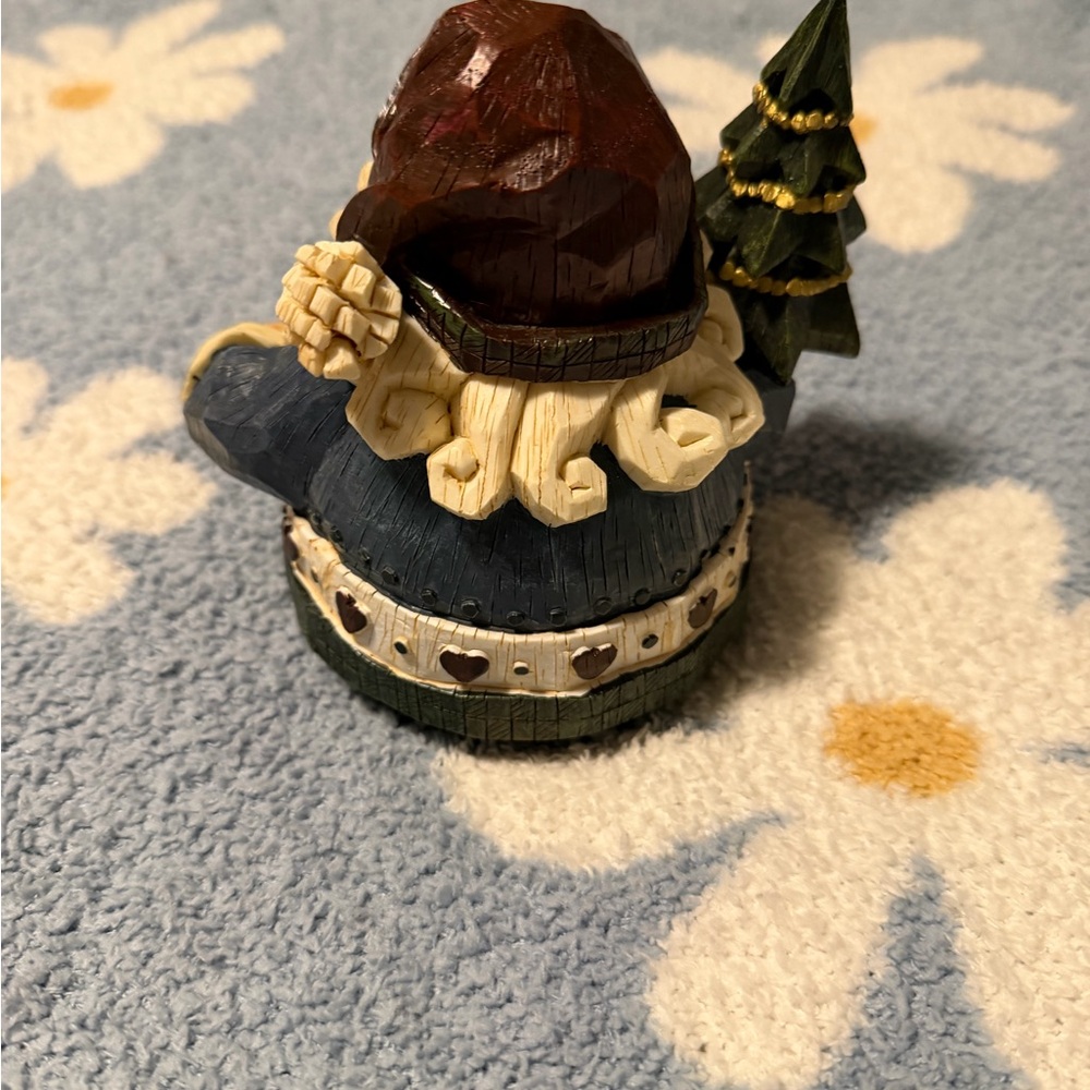 Herco Gift Professional Charming Roly Poly Santa Claus Figurine W Christmas Tree - Picture 2 of 3